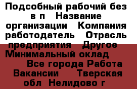 Подсобный рабочий-без в/п › Название организации ­ Компания-работодатель › Отрасль предприятия ­ Другое › Минимальный оклад ­ 16 000 - Все города Работа » Вакансии   . Тверская обл.,Нелидово г.